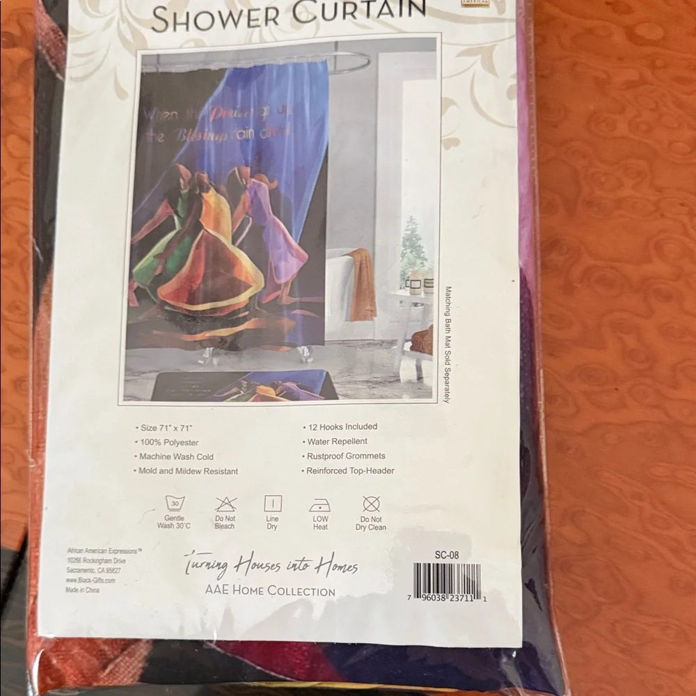 Multicolor Dance Shower Curtain and Mat set